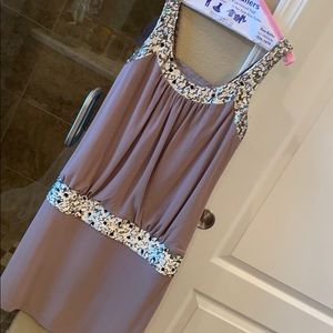 Sue Wong sequin drop waist dress